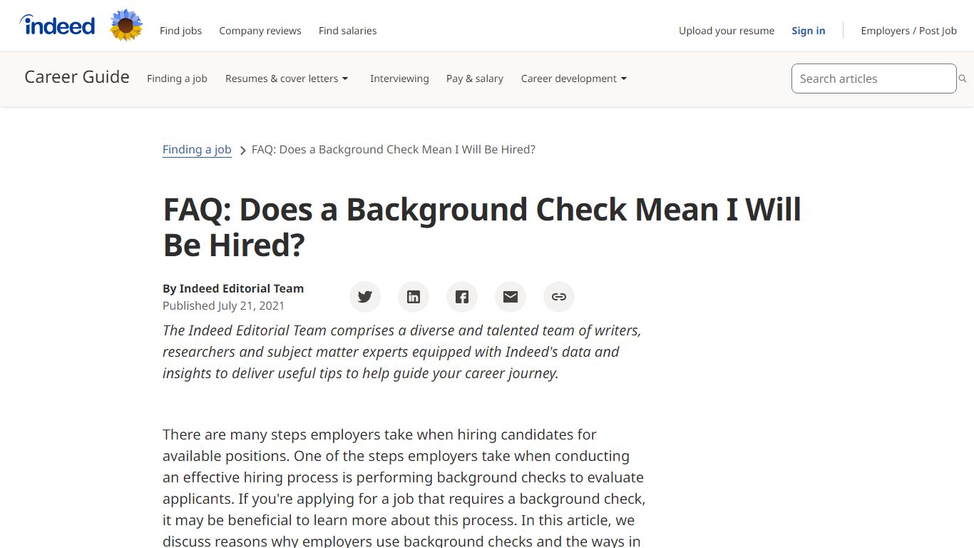 FAQ: Does a Background Check Mean I Will Be Hired?